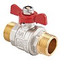 Кран латунный шаровой MVI BV.515 DN 20 PN 40 никелированный полнопроходной штуцер-штуцер бабочка купить в Челябинске | "Проконсим"