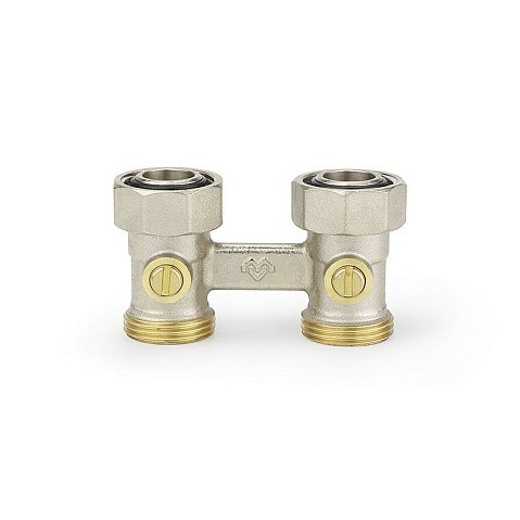 Узелы нижнего подключения VARMEGA VM141 DN20 прямой двухтрубный 3/4''x3/4'' евроконус муфта-штуцер купить в Челябинске | "Проконсим"