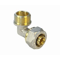 Угольники латунные для PEX труб DN 16-32 PN 10 обжимные никелированные с наружной резьбой Valfex VF.353.N купить в Челябинске | "Проконсим"