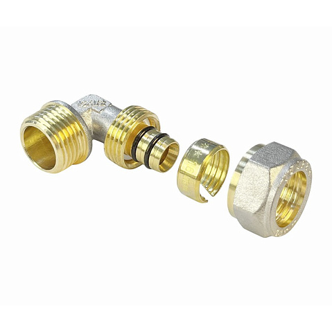 Угольник латунный для PEX труб 16-1/2'' PN 10 обжимной никелированный Valfex VF.352.N  купить в Челябинске | "Проконсим"