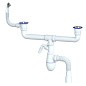сифон для двойной мойки Unicorn В741V, 40х50 гибкий отвод, 1 1/2'' х40 с отводом для стиральной машины, круглый перелив купить в Челябинске | "Проконсим"