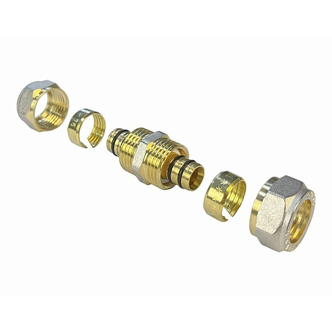 Муфты латунные для PEX труб DN 20-32 PN 10 переходные обжимные никелированные Valfex VF.303.N купить в Челябинске | "Проконсим"