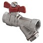 Кран латунный шаровой MVI BV.632 DN 15 PN 25 с фильтром никелированный полнопроходной муфта-муфта бабочка купить в Челябинске | "Проконсим"