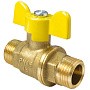 Краны латунные шаровые газовые 11Б27фтМ DN 15-20 PN 40 бабочка штуцер-штуцер Valfex.279.LB3 купить в Челябинске | "Проконсим"
