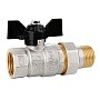 Кран латунный шаровой LD Pride 47.306 DN 25 PN 40 никелированный американка бабочка купить в Челябинске | "Проконсим"