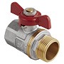 Кран латунный шаровой MVI AquaHit BV.314.05 DN 20 PN 25 бабочка муфта-штуцер полнопроходной никелированный купить в Челябинске | "Проконсим"