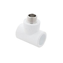 Тройники ПП DN 20-40 PN 25 комбинированные с наружной резьбой белые PlasticPro купить в Челябинске | "Проконсим"