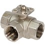 Краны латунные шаровые трехходовые DN 20-25 PN 40 никелированные под привод РИДАН AMZ-113R купить в Челябинске | "Проконсим"