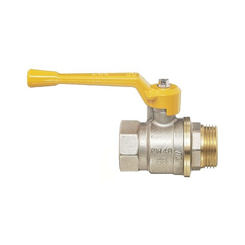 Краны латунные шаровые газовые 11Б27п DN 15-40 PN 40 никелированные рычаг муфта-штуцер БАЗ А11.0.Н купить в Челябинске | "Проконсим"