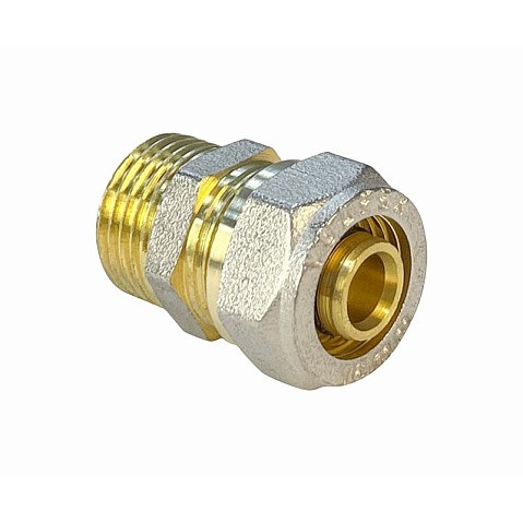 Муфты латунные для PEX труб DN 16-32 PN 10 обжимные никелированные с наружной резьбой Valfex VF.301.N купить в Челябинске | "Проконсим" Муфты латунные для PEX труб DN 16-32 PN 10 обжимные никелированные с наружной резьбой Valfex VF.301.N купить в Челябинске | "Проконсим"