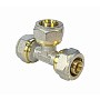Тройник латунный для PEX труб 32-32-32 PN 10 обжимной никелированный Valfex VF.331.N