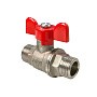 Кран латунный шаровой Valfex.219.NB1 11Б27фт1М DN 20 PN 40 никелированный штуцер-штуцер бабочка купить в Челябинске | "Проконсим"