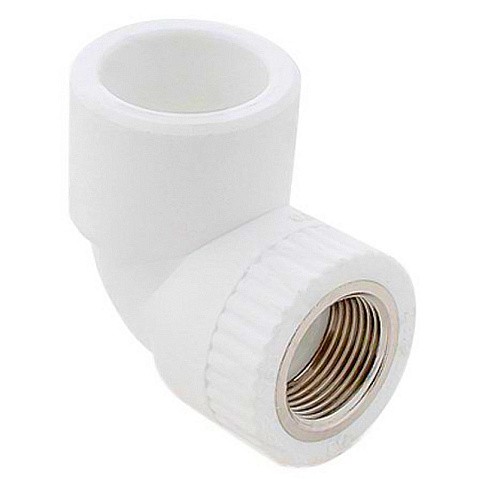 Угольник комбинированный ПП 20-1/2'' PN 25 с внутренней резьбой белый РТП 10790 купить в Челябинске | "Проконсим"