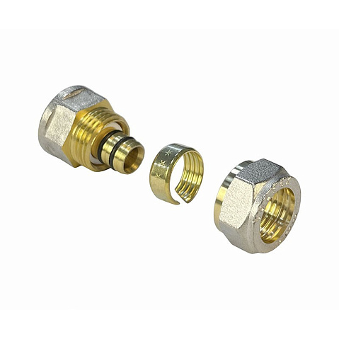 Муфта латунная для PEX труб 32-3/4'' PN 10 обжимная никелированная Valfex VF.302.N  купить в Челябинске | "Проконсим"
